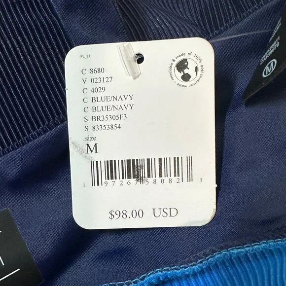 NWT Beach Riot Mackenzie-Heidi Color Block Bikini Top in Blue - Size Medium - Picture 10 of 11